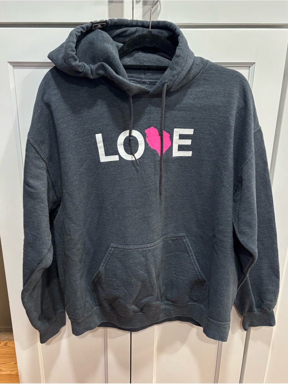 M22 Charcoal Hoodie with Michigan LOVE Graphic